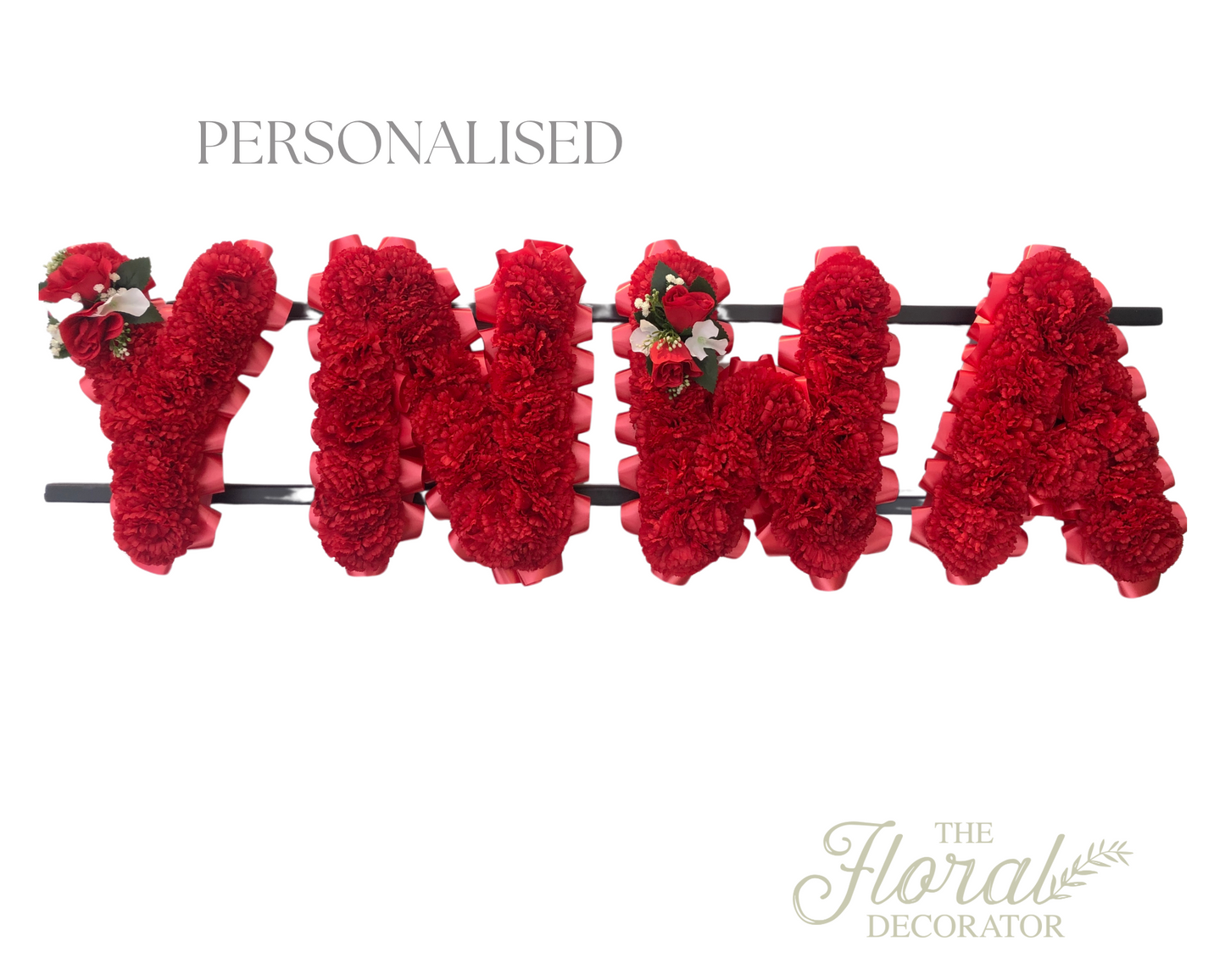 YNWA Letters Artificial Silk Funeral Flowers For Grave Decoration Memorial Tribute
