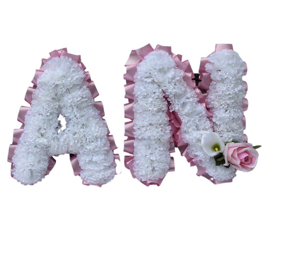 2 letter Artificial Silk Funeral Flower Letters For Grave Decoration Memorial Tribute