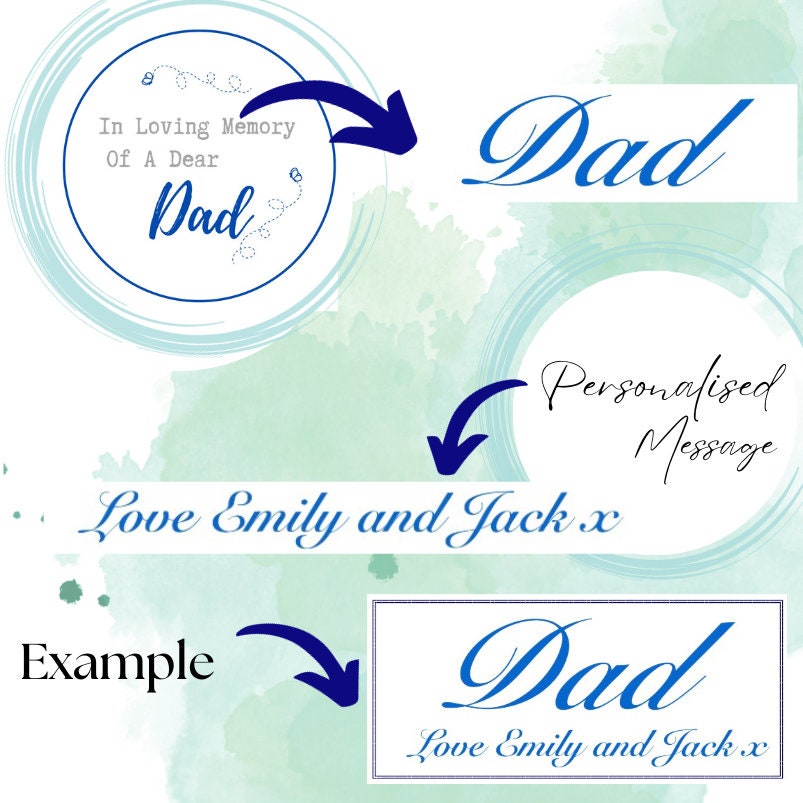 Dad Funeral Flower Wreath - Made From Artificial Silk Flowers - Any Customised Name - Funeral Flowers for Dad-Daddy-Papa-Pop- Any colour