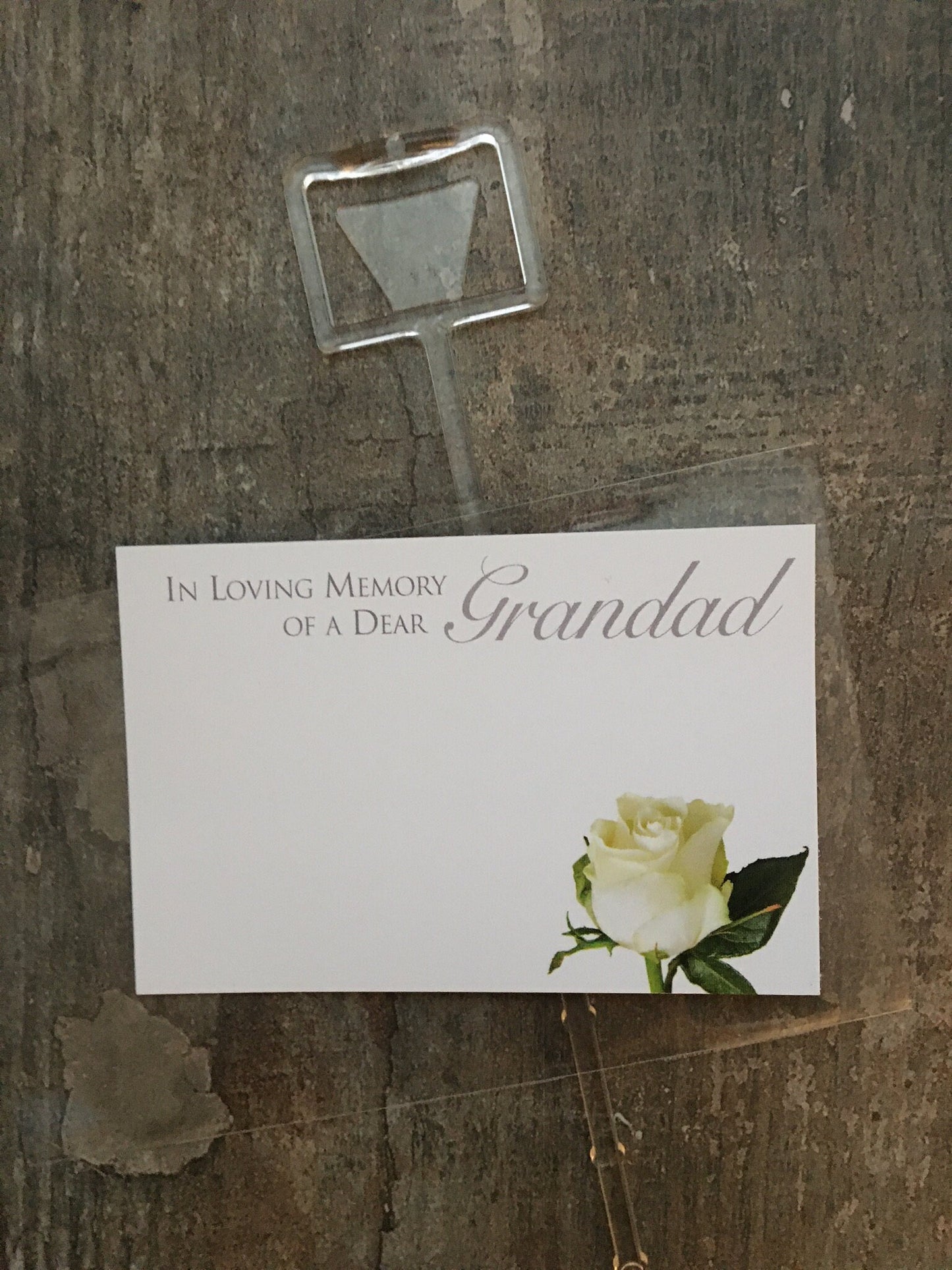 Floristry Funeral Tribute Card / Clear Sleeve / Card Holder - Loving Memory Of A Dear Grandad