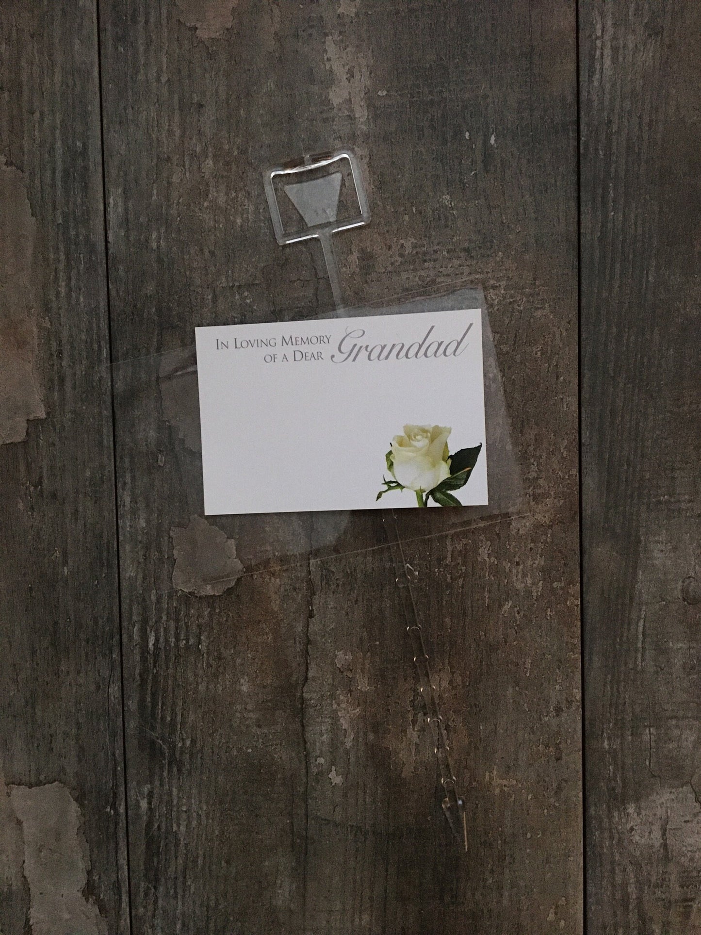 Floristry Funeral Tribute Card / Clear Sleeve / Card Holder - Loving Memory Of A Dear Grandad