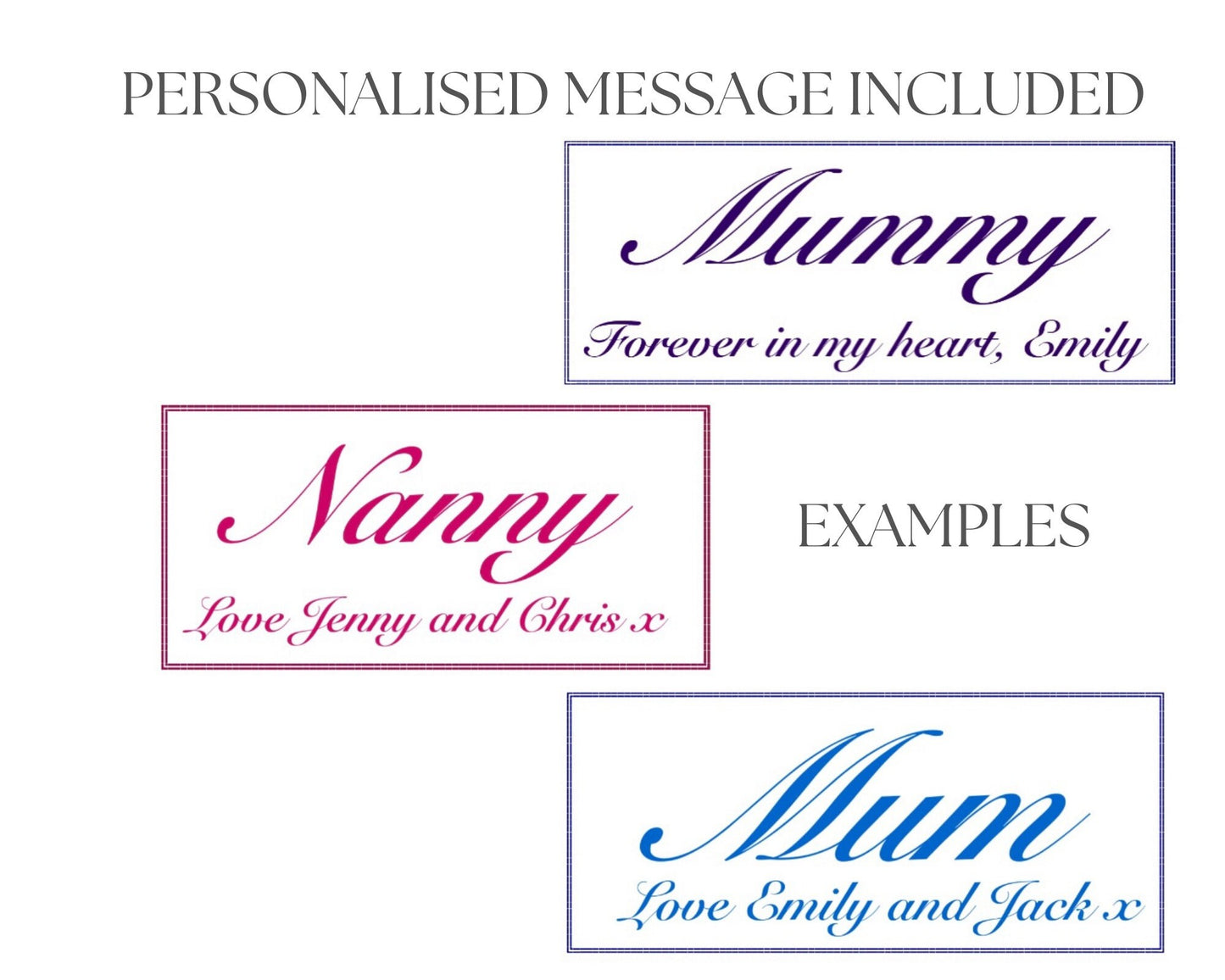 NAN Wreath Artificial Silk Funeral Flower Tribute, Includes memorial quote, Choose Any Colour, personalised family Remembrance wreath.