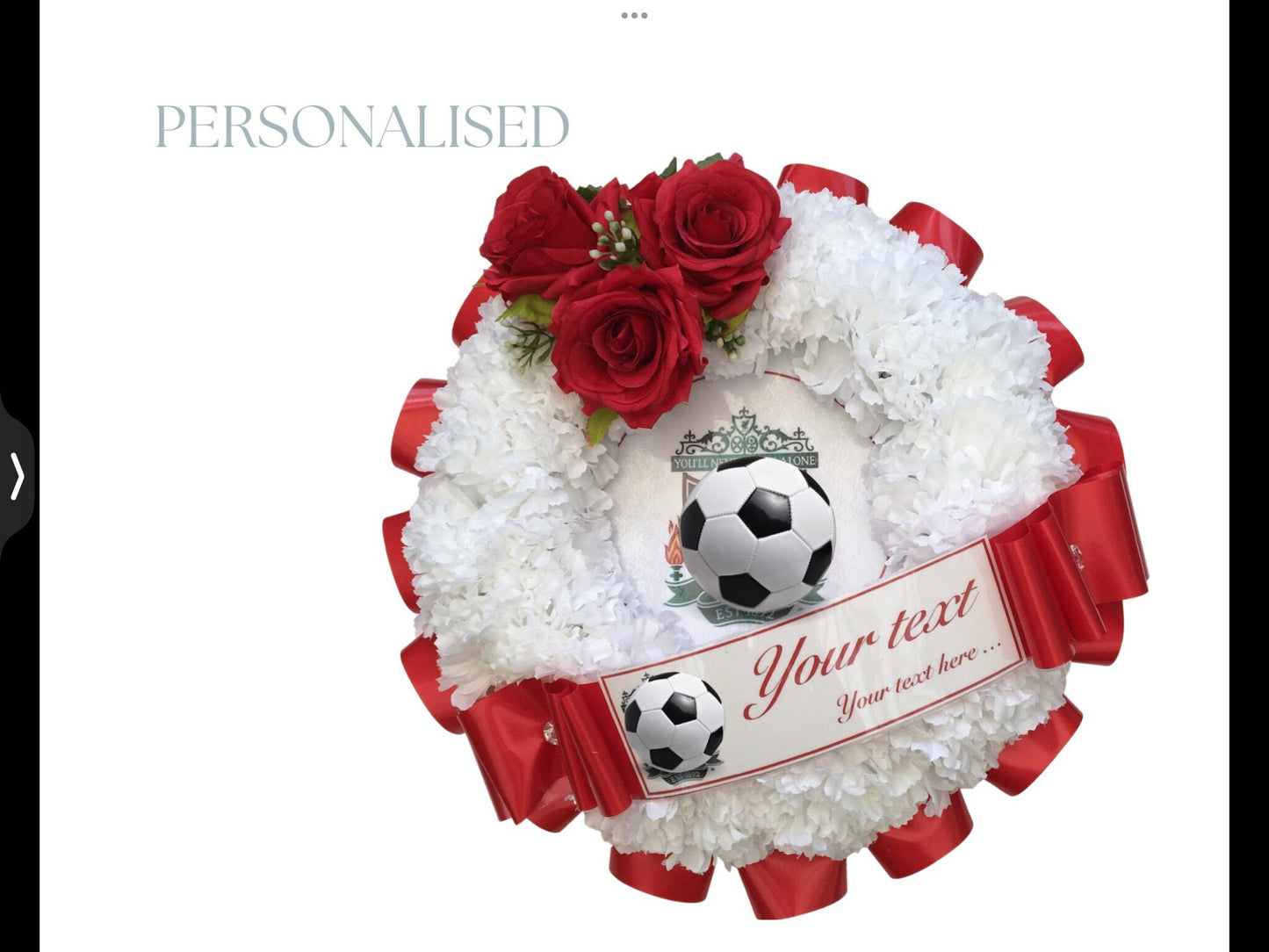 Football Team Artificial Silk Funeral Flowers Any Team Emblem Add Custom Name Dad Son Grandad Memorial Keepsake