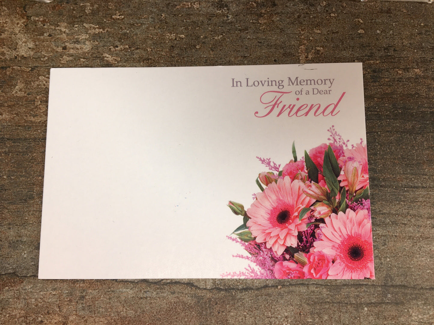 Floristry Funeral Tribute Card / Clear Sleeve / Card Holder - Loving Memory Of A Dear Friend