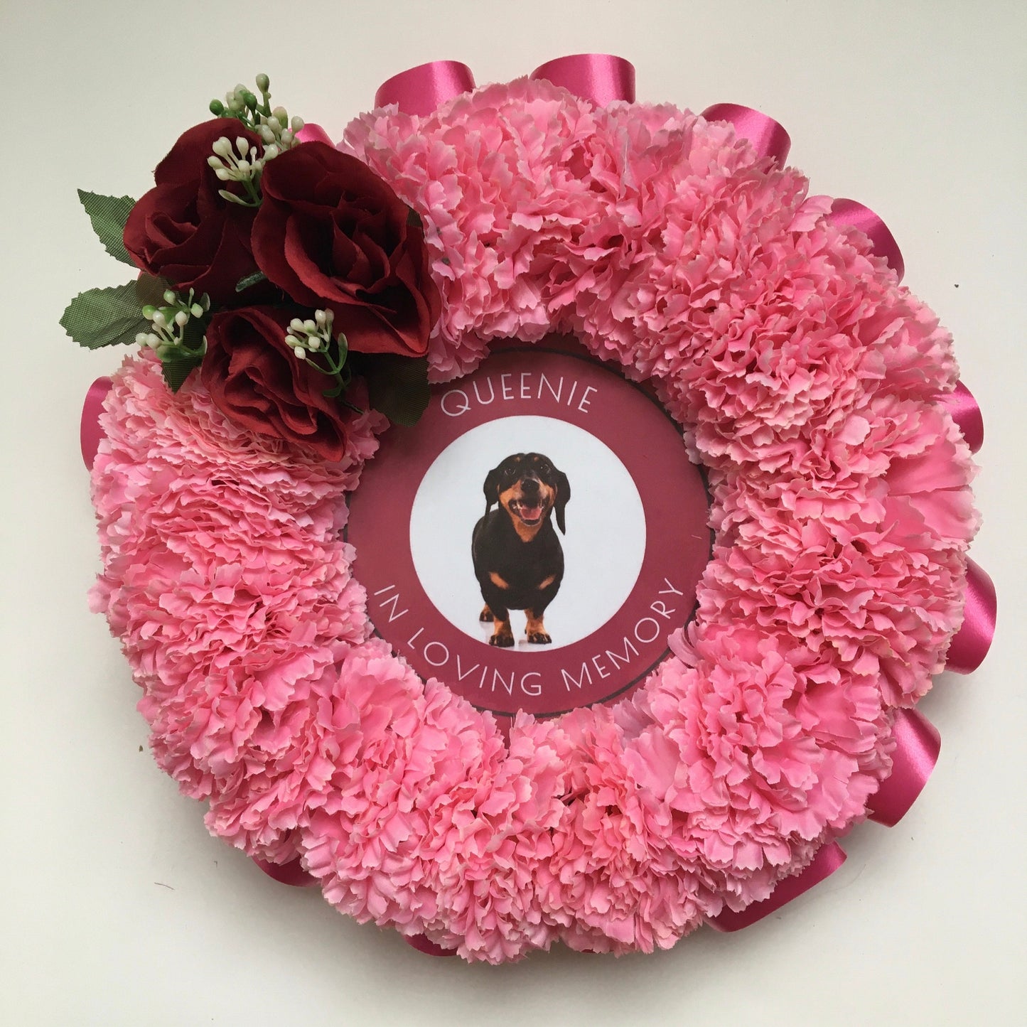 Photo Artificial Silk Funeral Flowers Add Picture Memorial Tribute Grave