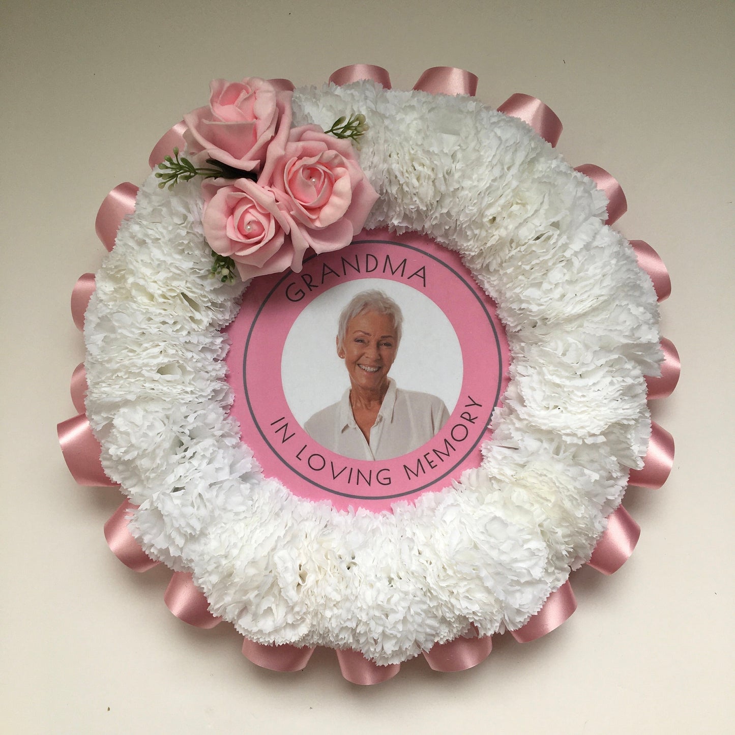 Artificial Silk Funeral Flower Add Photo Memorial Tribute Grave Mum Nan