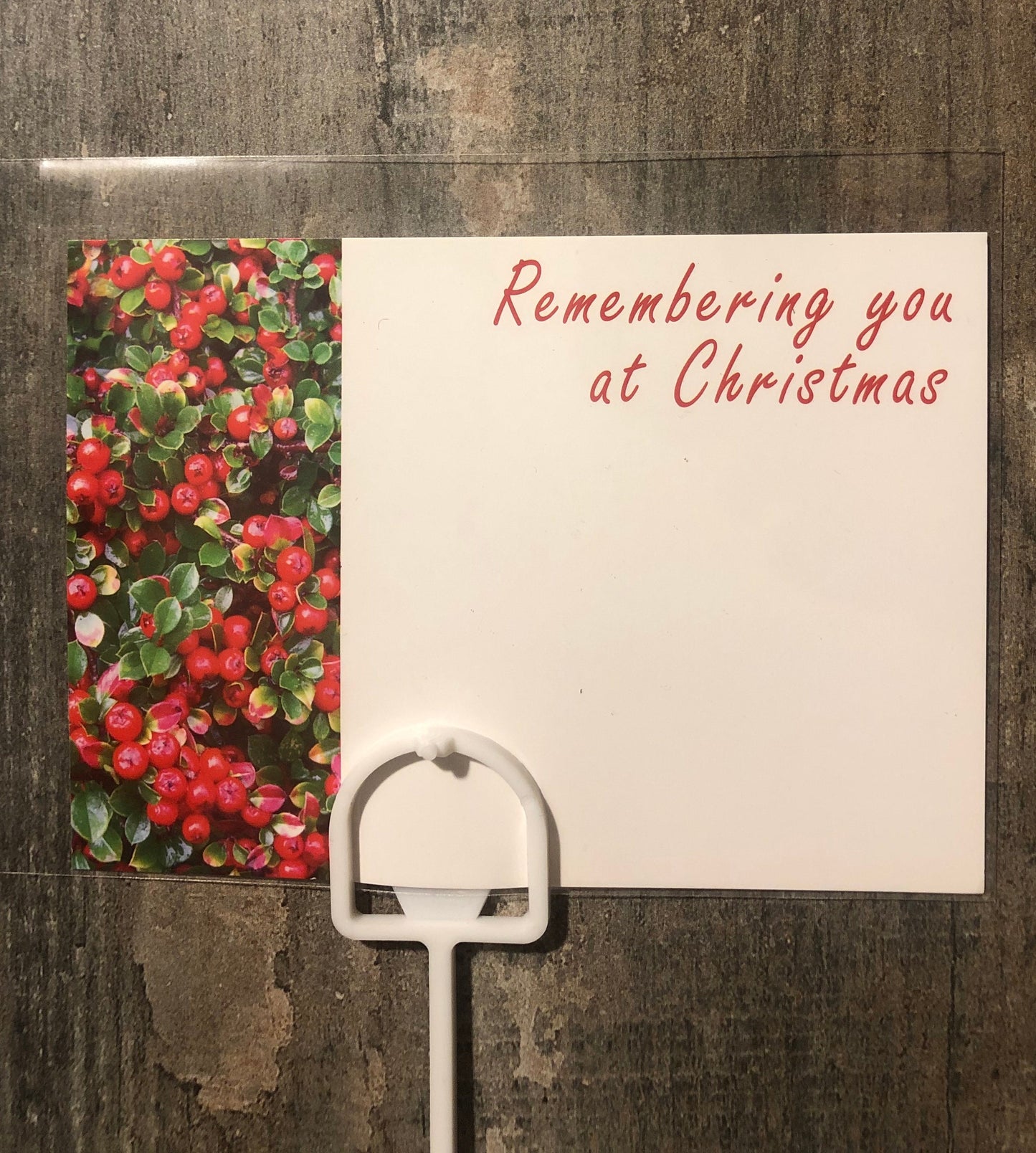 Floristry Funeral Tribute Card / Clear Sleeve / Card Holder - Remembering You At Christmas Large