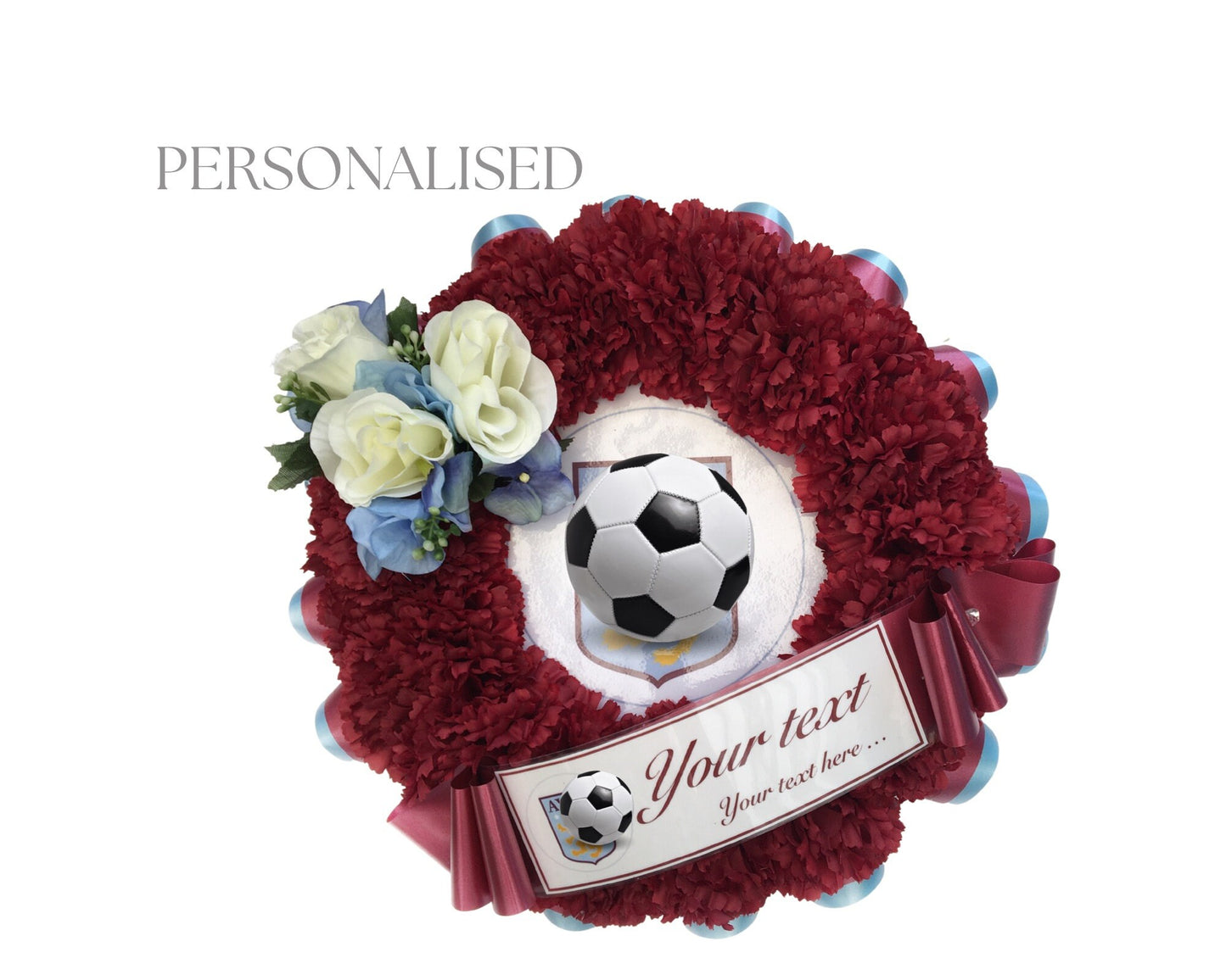 Football Artificial Silk Funeral Flower Wreath Sports Team Memorial Tribute Grave