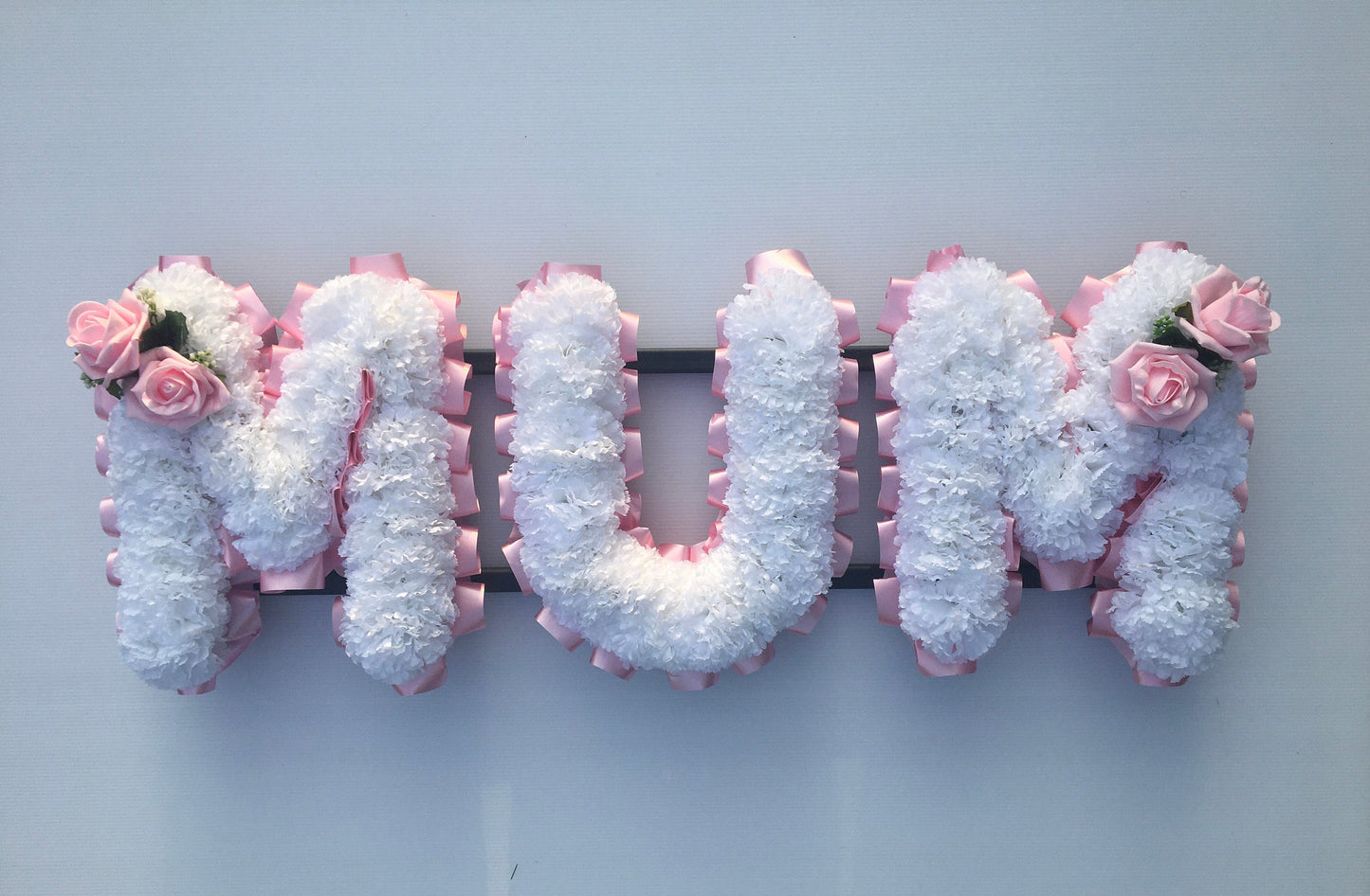 MUM Funeral Flowers Artificial Silk 3 Letter Tribute For Grave
