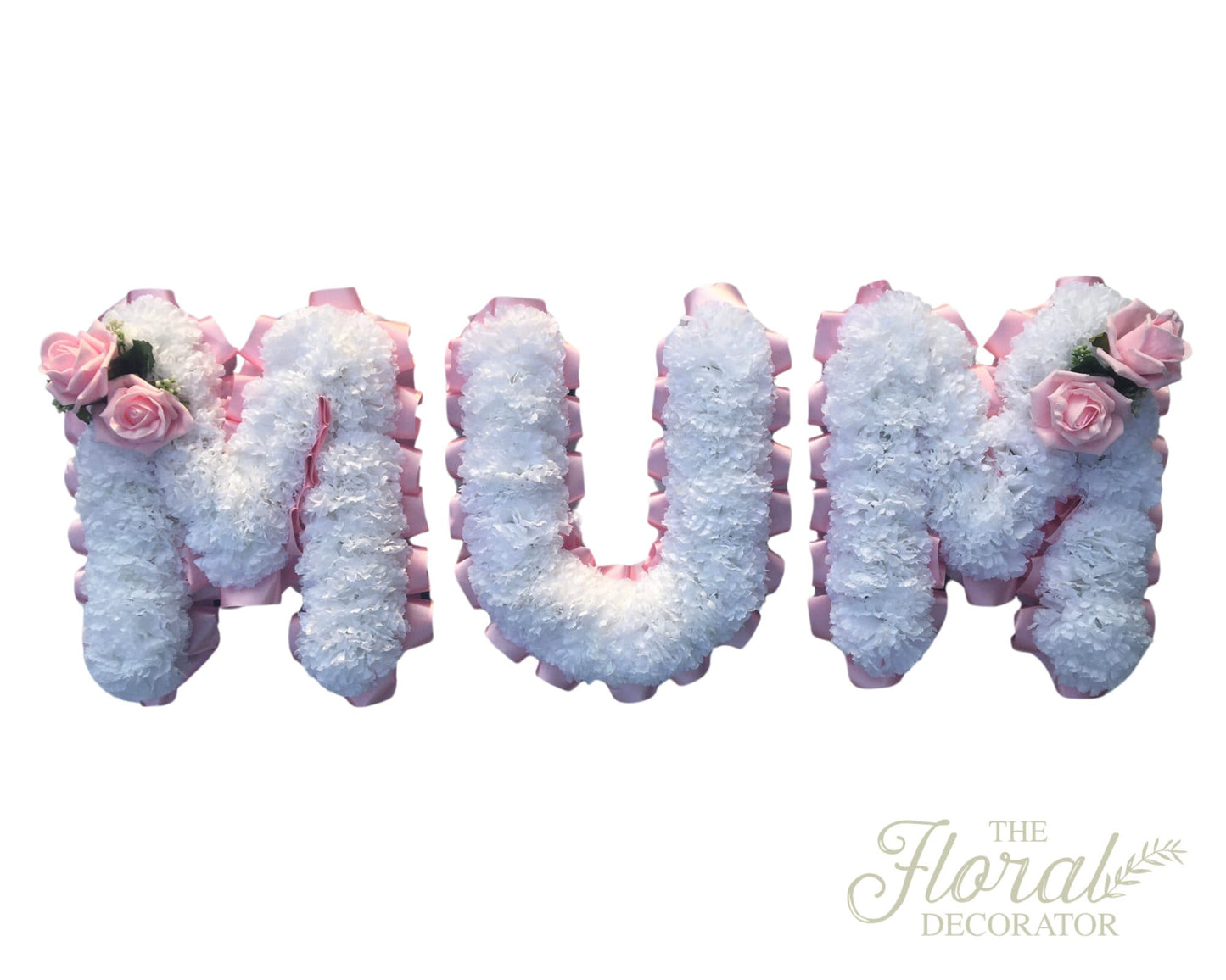 MUM Funeral Flowers Artificial Silk 3 Letter Tribute For Grave