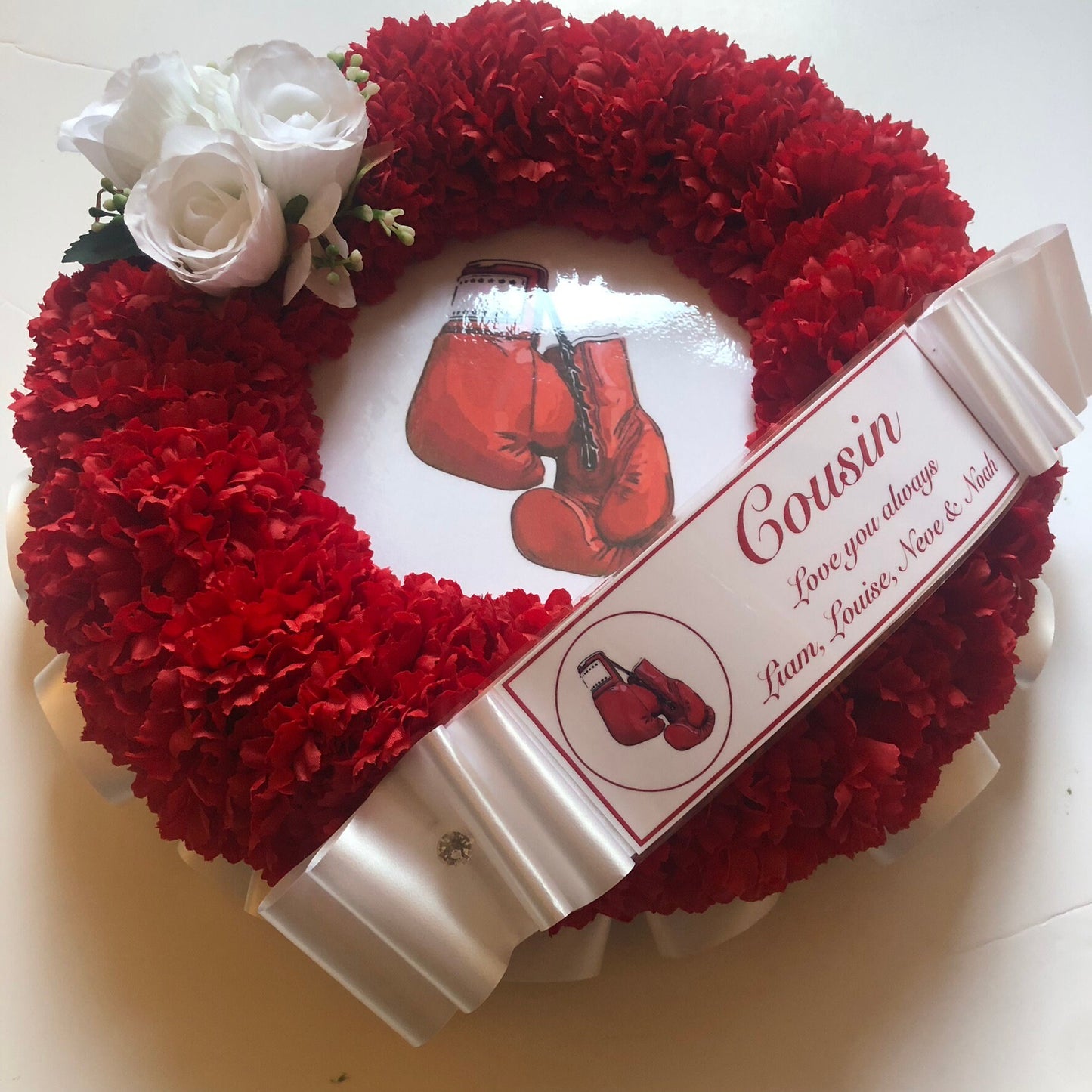 Boxing Wreath Artificial Silk Funeral Flower Sport Memorial Tribute Grave