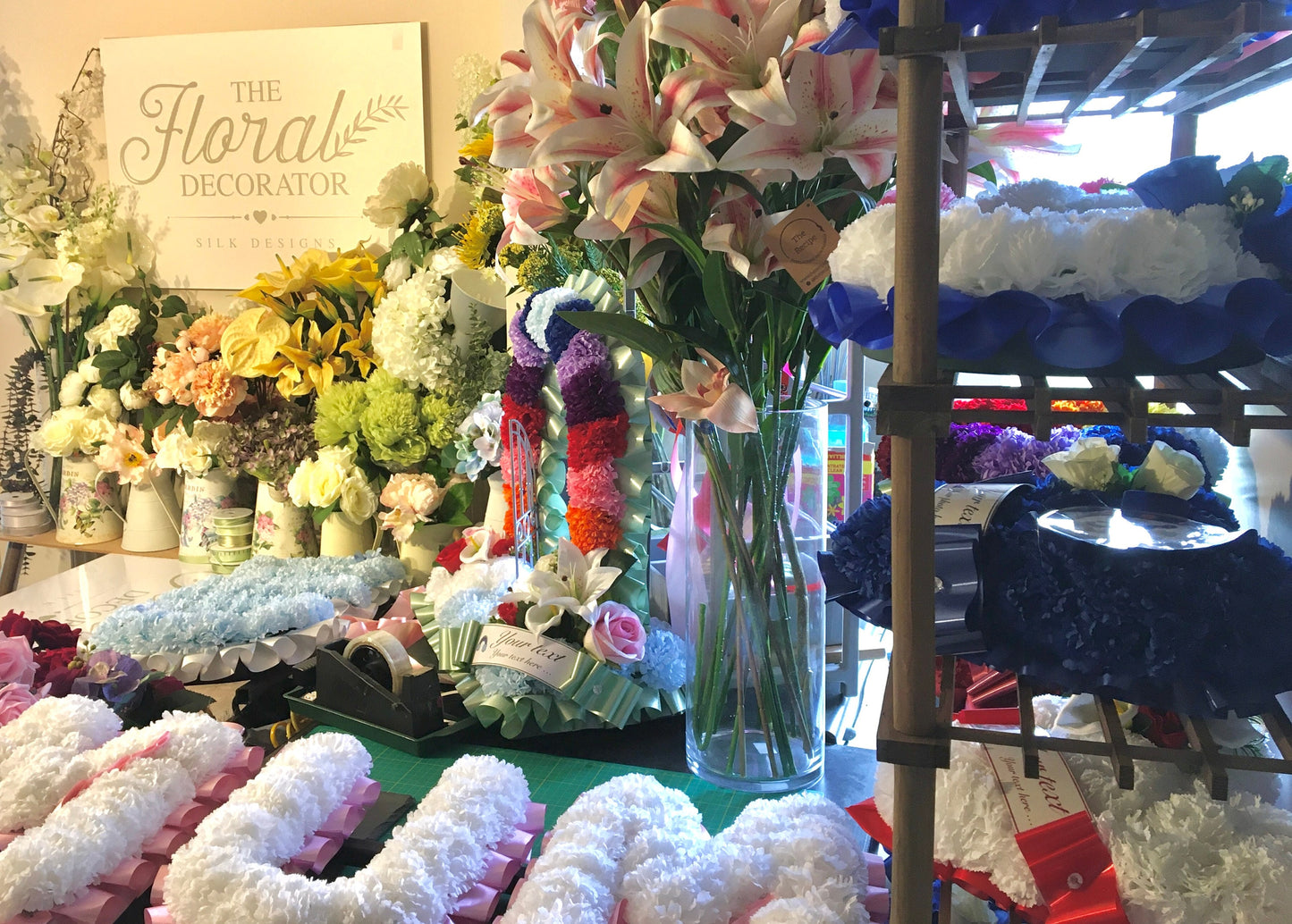 MUM Funeral Flowers Artificial Silk 3 Letter Tribute For Grave