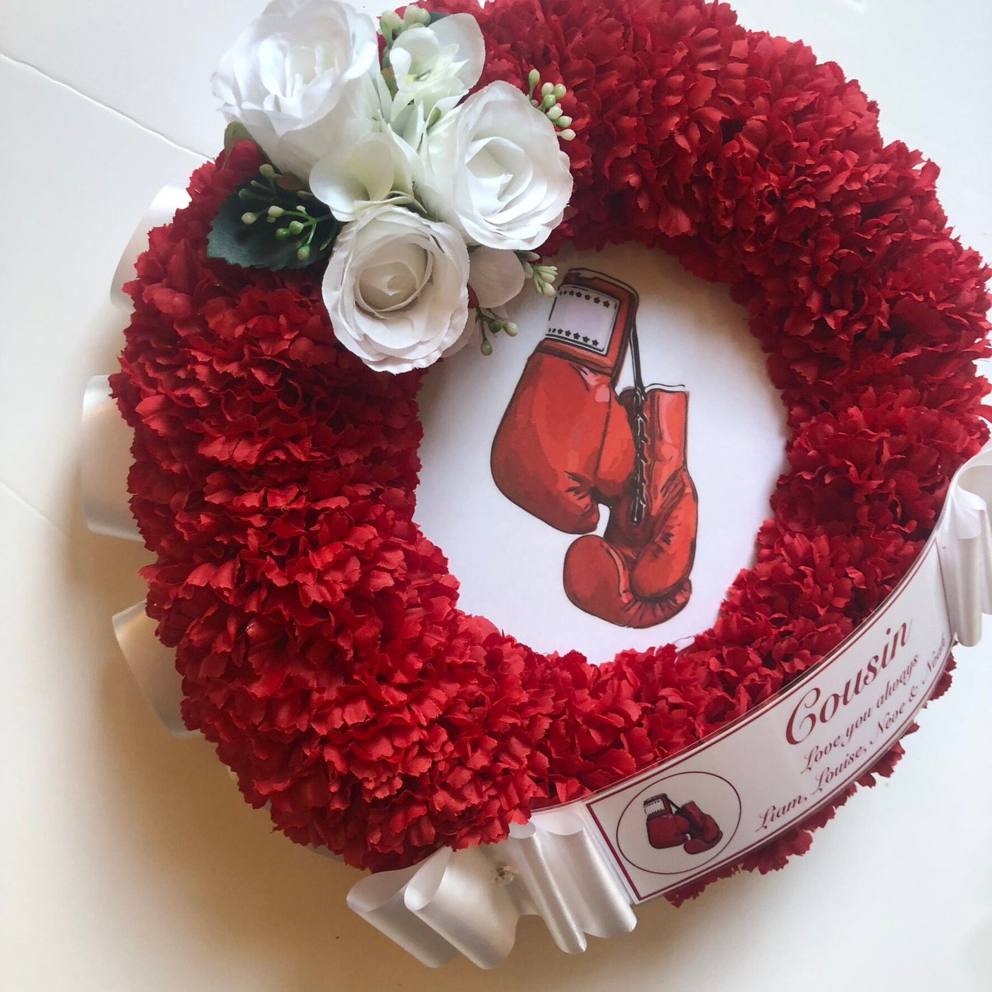 Boxing Wreath Artificial Silk Funeral Flower Sport Memorial Tribute Grave