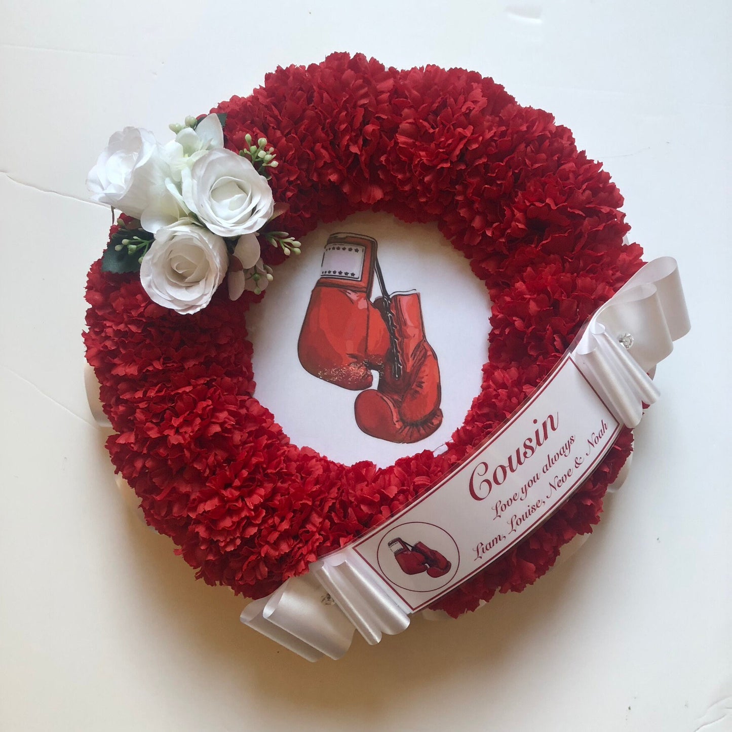 Boxing Wreath Artificial Silk Funeral Flower Sport Memorial Tribute Grave