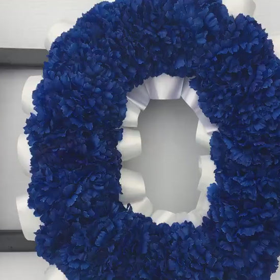 SON Artificial Silk Funeral Flower Letters Blue For Grave Decoration Memorial Tribute