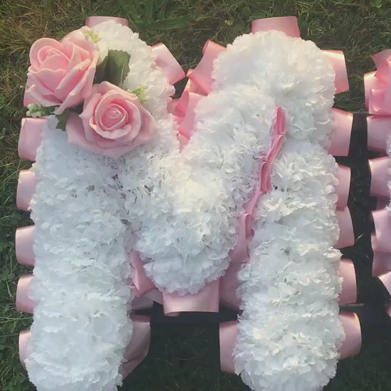MUM Funeral Flowers Artificial Silk 3 Letter Tribute For Grave