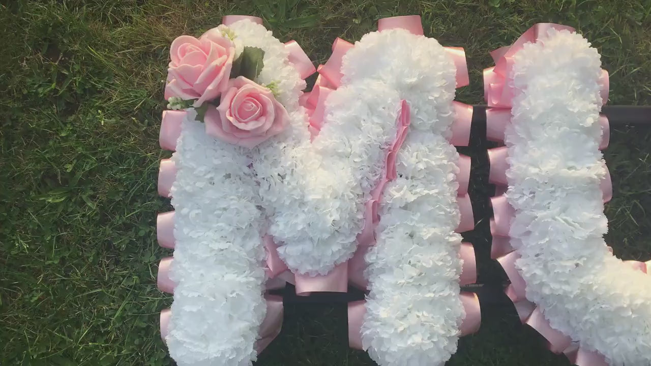 MUM Funeral Flowers Artificial Silk 3 Letter Tribute For Grave
