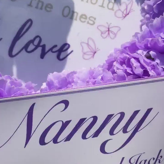 NAN Wreath Artificial Silk Funeral Flower Tribute, Includes memorial quote, Choose Any Colour, personalised family Remembrance wreath.