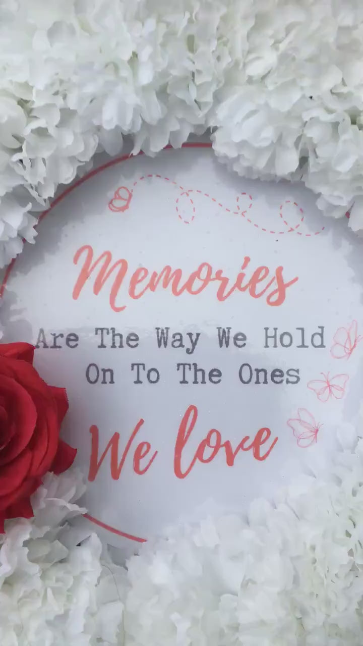 Wreath Artificial Silk Funeral Flower for Memorial Tribute Grave Any colour Sentimental Quote Wreath Flower Arrangement.