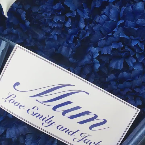 Heart Funeral Flower Mum Wreath - Artificial Silk Flowers - Tribute Keepsake for Mum Mom Mummy Mam Mama Grave Memorial.