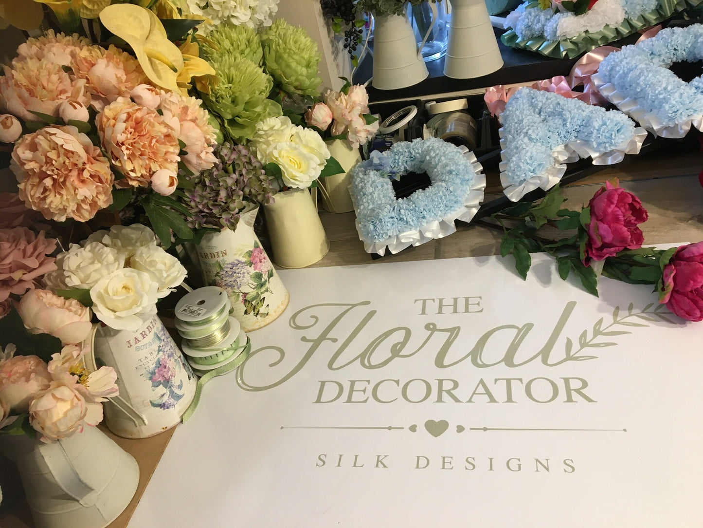 4 letter Artificial Silk Funeral Flower Letters For Grave Decoration Memorial Tribute