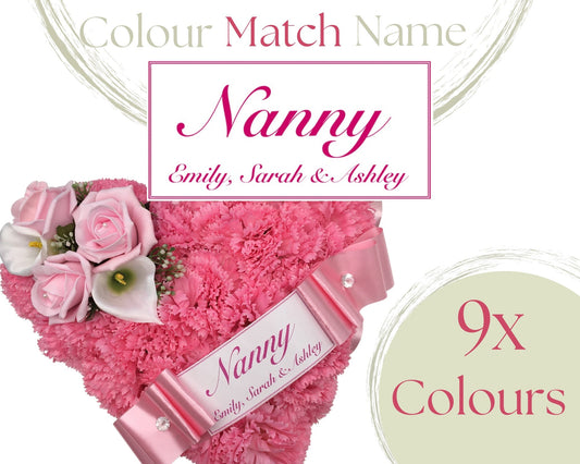 HEART Funeral Tribute Artificial Flowers Lasting Keepsake Pink Wreath For Grave Memorial.