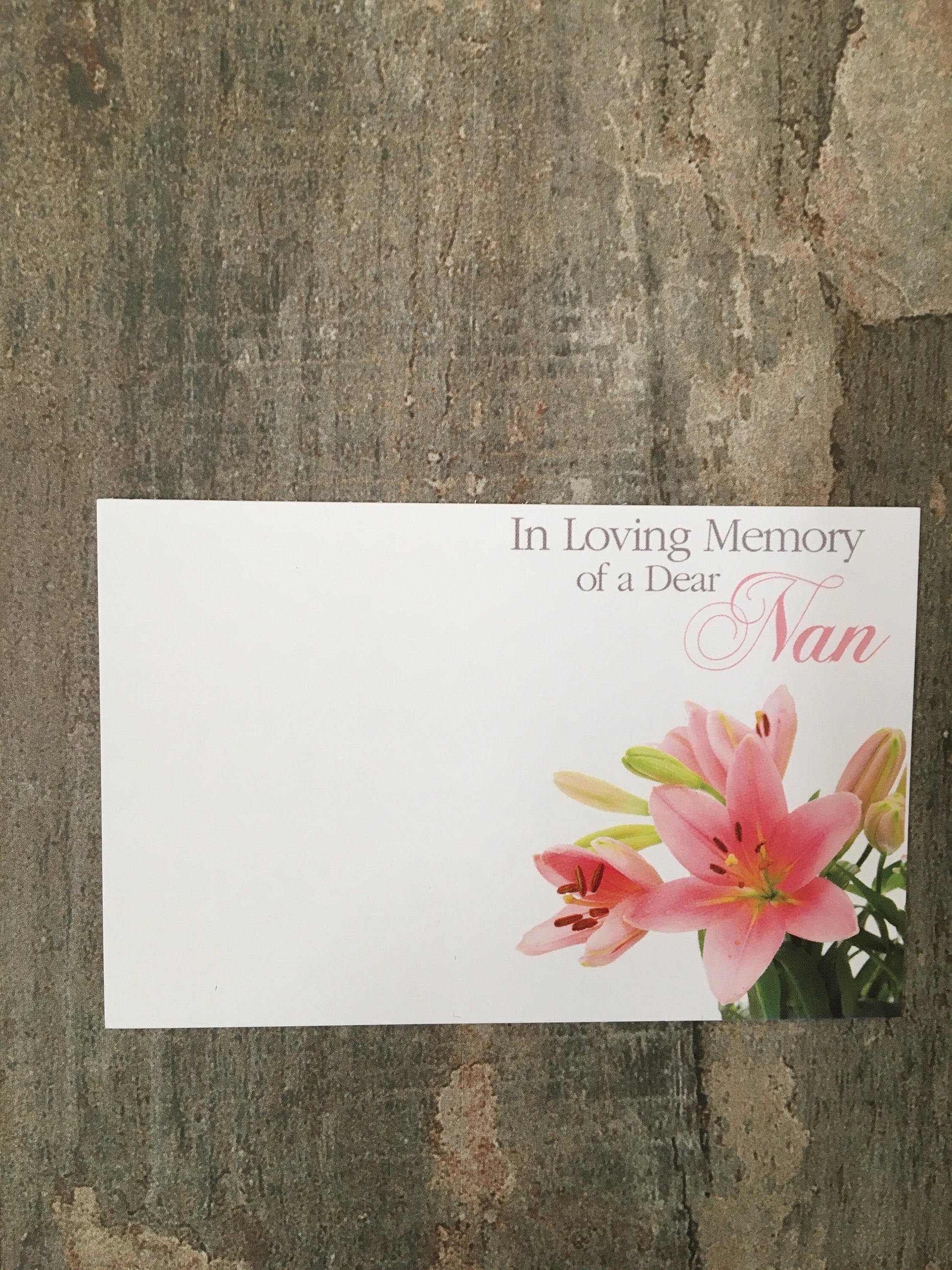 Floristry Funeral Tribute Card / Clear Sleeve / Card Holder - Loving Memory Of A Dear MUM